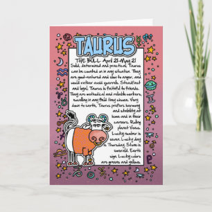 Zodiac - Taurus Fun Facts Card