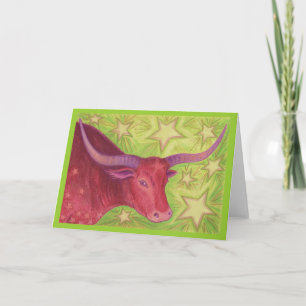 Zodiac Taurus greetings card