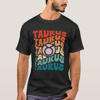 Zodiac Taurus Horoscope Retro Groovy Taurus Zodiac T-Shirt