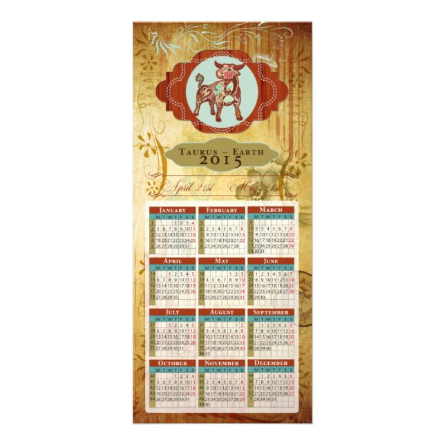 ZODIAC Taurus - Rackcard / Postcard / Calendar Rack Card (Front)