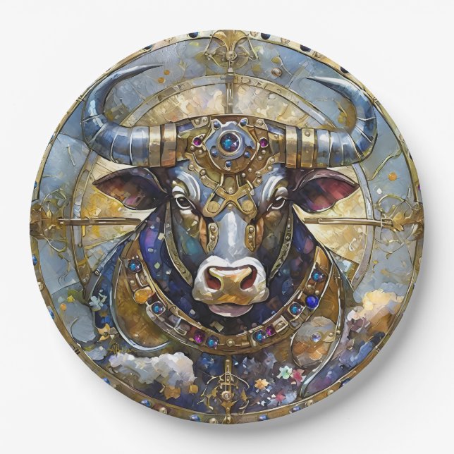 Zodiac - Taurus The Bull Paper Plate (Front)