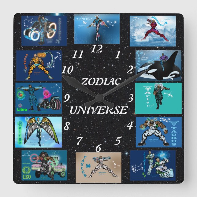 Zodiac Universe-Acrylic Wall Clock (Front)
