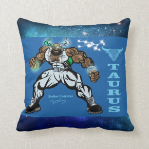Zodiac Universe-Taurus Throw Pillow