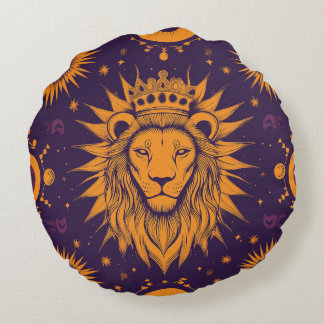 Zodiac Vibes Leo - Round Pillow