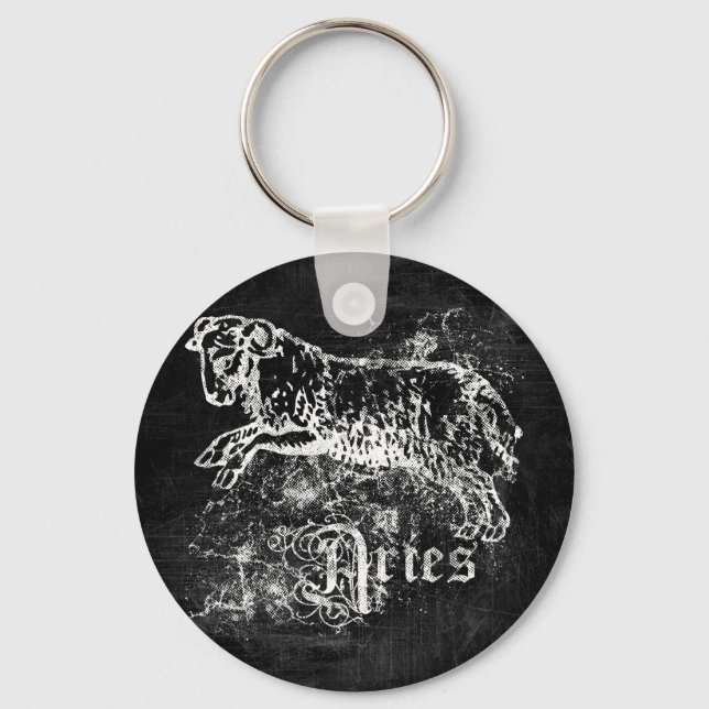 Zodiac Vintage Aries Key Ring (Front)