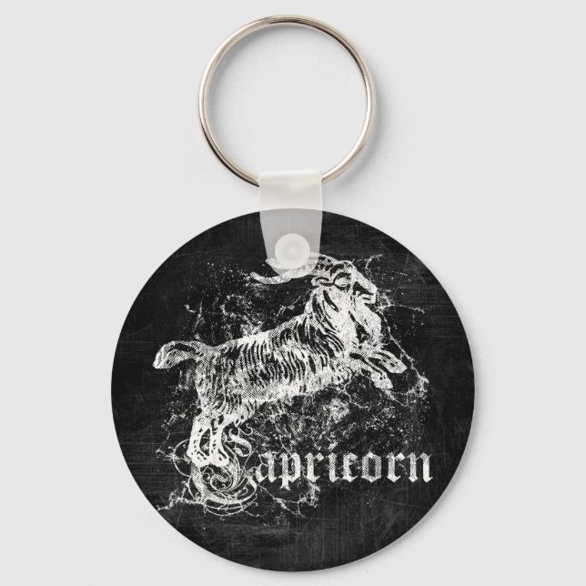 Zodiac Vintage Capricorn Key Ring (Front)