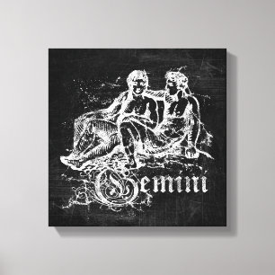 Zodiac Vintage Gemini Canvas Print