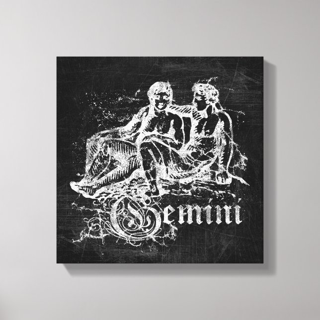 Zodiac Vintage Gemini Canvas Print (Front)
