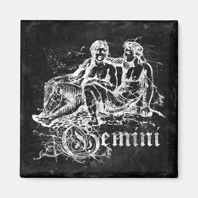 Zodiac Vintage Gemini Magnet (Front)