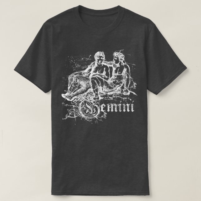 Zodiac Vintage Gemini T-Shirt (Design Front)