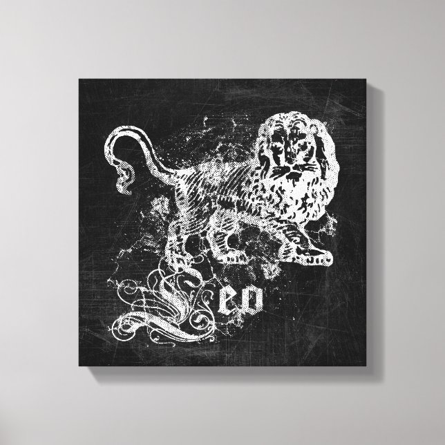 Zodiac Vintage Leo Canvas Print (Front)