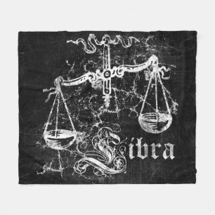Zodiac Vintage Libra Fleece Blanket