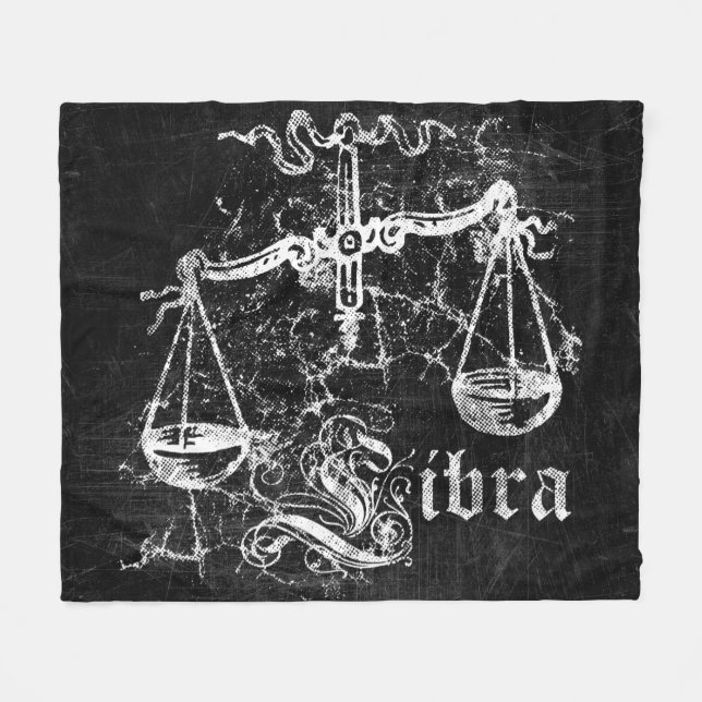 Zodiac Vintage Libra Fleece Blanket (Front (Horizontal))