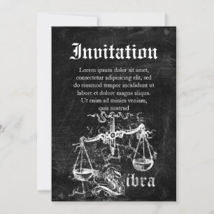 Zodiac Vintage Libra Invitation