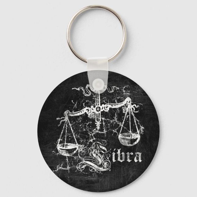 Zodiac Vintage Libra Key Ring (Front)