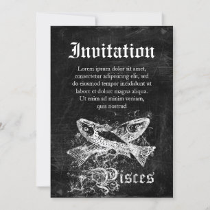 Zodiac Vintage Pisces Invitation
