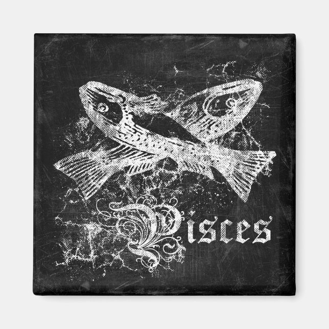 Zodiac Vintage Pisces Magnet (Front)