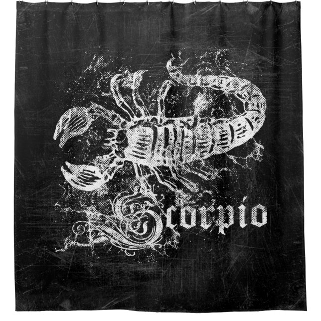 Zodiac Vintage Scorpio Shower Curtain (Front)