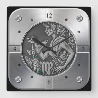 Zodiac ~ Virgo ~ Celestial ~ Western Astrology ~ Square Wall Clock