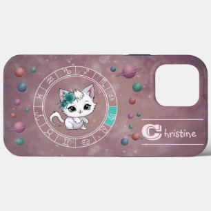 Zodiac Virgo Cute Cat Wheel Planet Astrology iPhone 13 Pro Max Case