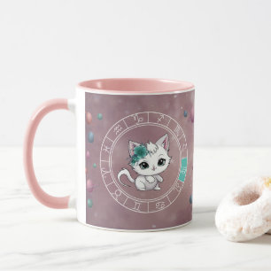 Zodiac virgo Cute Cat Wheel Planet Astrology Mug