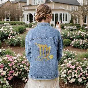 Zodiac Virgo Modern Personalised Jean Denim Jacket
