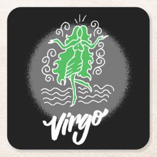 Zodiac Virgo Square Paper Coaster
