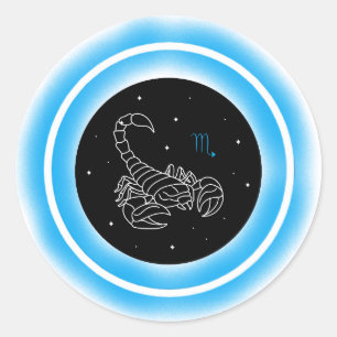 Zodiac Water Element Scorpio Classic Round Sticker