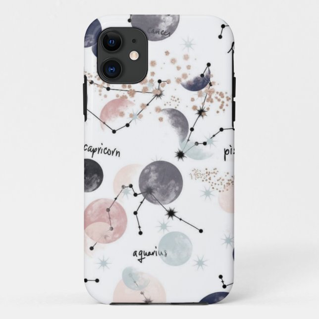 Zodiac Watercolor horoscope design Case-Mate iPhone Case (Back)