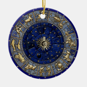 Zodiac Wheel Ceramic Tree Decoration