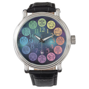 Zodiac Wheel Colourful Horoscope Signs Cosmic  Watch