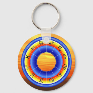 Zodiac Wheel Key Ring