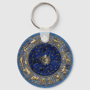 Zodiac Wheel Key Ring