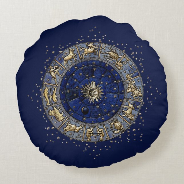 Zodiac Wheel Round Cushion (Back)