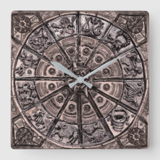 Zodiac Wheel Square Wall Clock