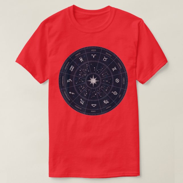 Zodiac Wheel Wife Zodiac Horoscope Astrology 2710  T-Shirt (Design Front)