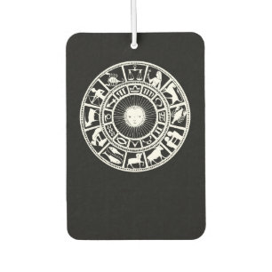 Zodiac Wheel with Sun and Astrology Symbols Car Air Freshener