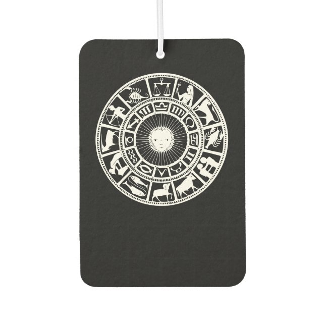 Zodiac Wheel with Sun and Astrology Symbols Car Air Freshener (Front)