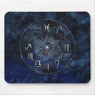 Zodiac with Starry background Mouse Mat