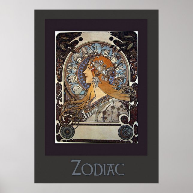Zodiac Woman by Alphonse Mucha – Vintage Art Poster (Front)