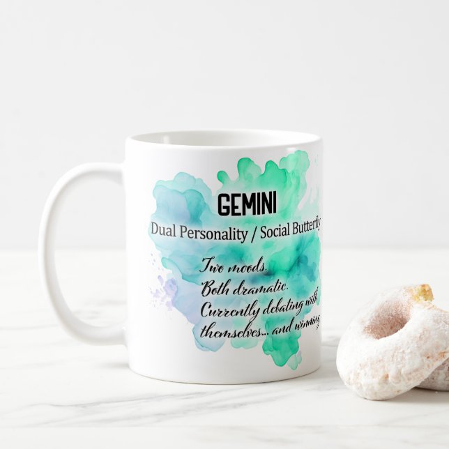 Zodiac Women, Gemini Coffee Mug (With Donut)