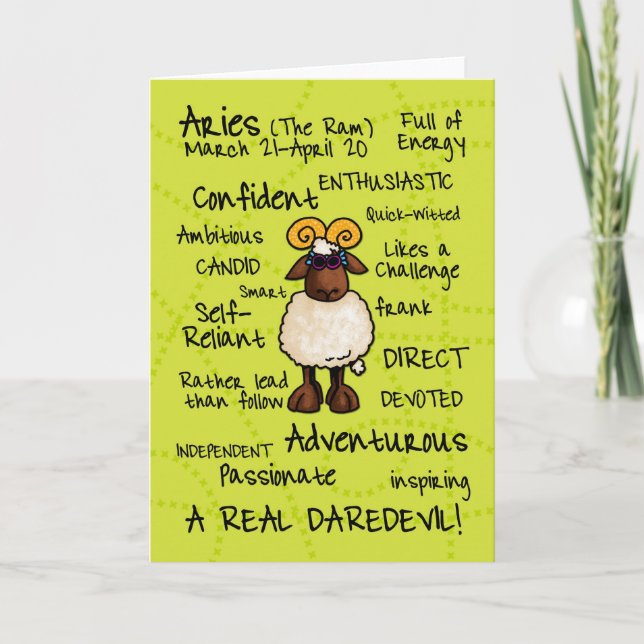 zodiac word cards - aries (Front)