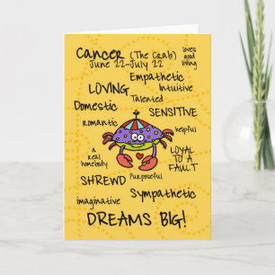 zodiac word cards - cancer