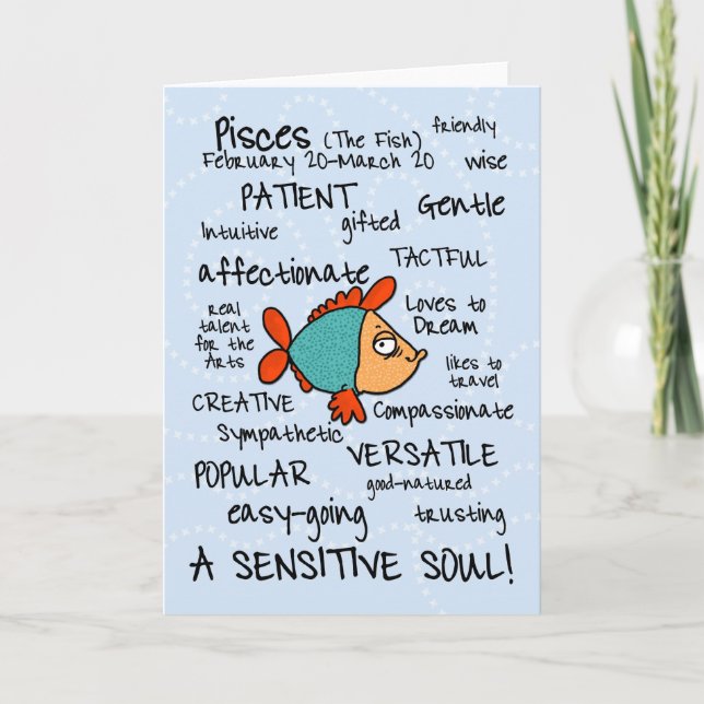 zodiac word cards - pisces (Front)