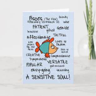 zodiac word cards - pisces
