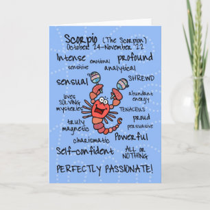 zodiac word cards - scorpio