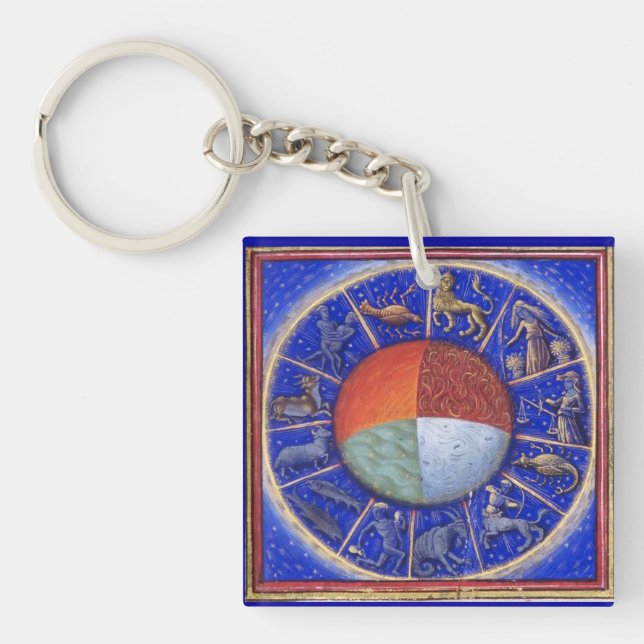 ZODIACAL SIGNS WITH FOUR ELEMENTS KEY RING (Front)