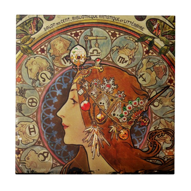 Zodiak Woman by Mucha Tile (Front)