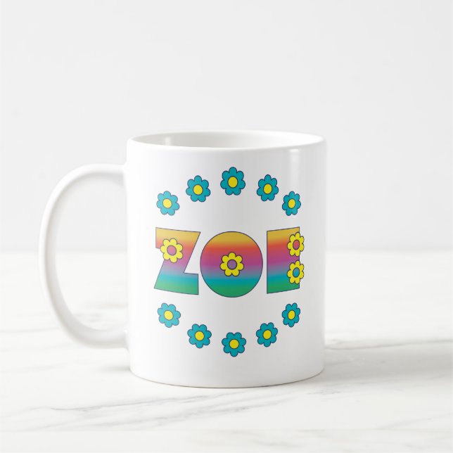 Zoe Flores Rainbow Coffee Mug (Left)