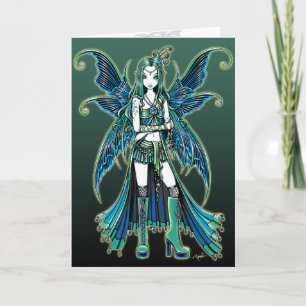 "Zoe" Green Celetial Star Fairy Art Card